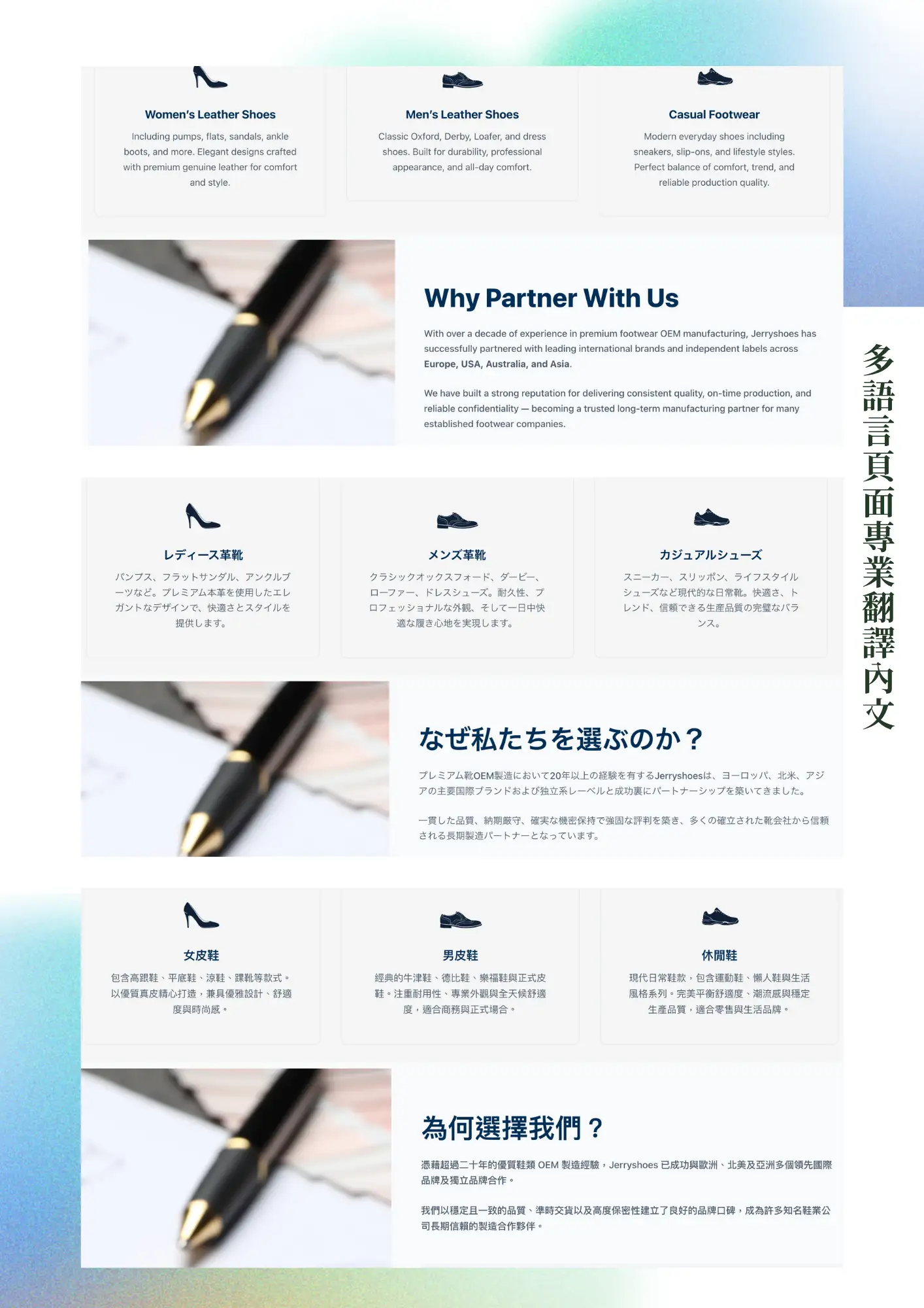良森打造合作案例：Jerryshoes-rwd網站設計 多語言選單2